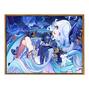 原神芙宁娜水神数字油画DIY手工绘填充涂色卡通动漫高颜值装饰画