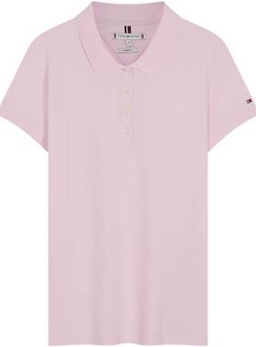 Tommy女装签字体字母修身POLO衫