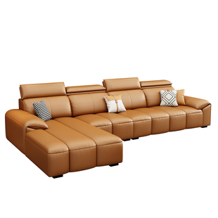 政府补贴2026新款钢琴键真皮沙发客厅贵妃直排沙发小户型头层牛皮