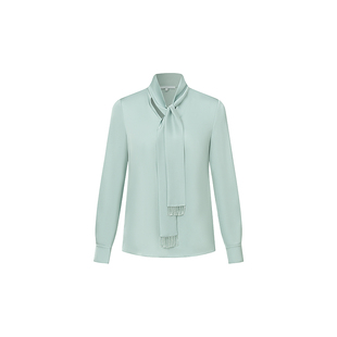 OBEG欧碧倩26春光感缎面飘带领长袖衬衫重要场合西装内搭50521501