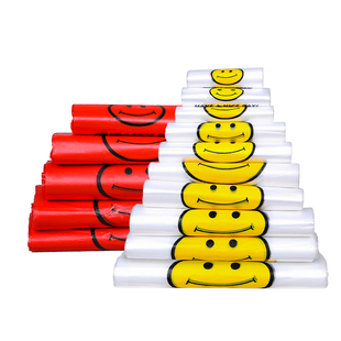 透明笑脸袋背心袋方便马夹塑料袋中大号超市购物袋子定做加厚包邮