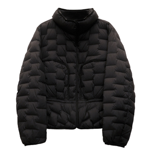 胖mm冬季精致收腰羽绒服木子理想大码女装短款立领90白鸭绒羽绒服