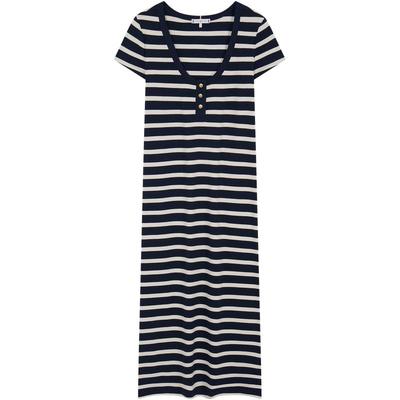 Tommy女金属扣大U领修身连衣裙