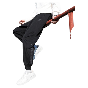 特步裤子男2026冬季加绒加厚针织棉款束脚卫裤宽松休闲运动长裤男