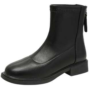 大东短靴女秋冬2025新切尔西靴瘦瘦靴复古靴子女款平底法式小踝靴