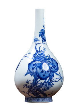 钟家窑景德镇中式客厅青花瓷花瓶