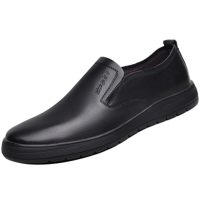 秋季新款男士休闲皮鞋真皮透气软