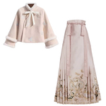 秋冬新款明制汉服新中式唐装上衣外套国风马面裙套装小个子日常女