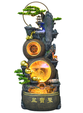 聚宝盆流水摆件葫芦喷泉高档礼