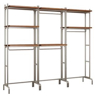 开放式衣柜北欧铁艺步入式衣架落地卧室衣橱框架金属衣帽间置物架