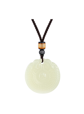 和田玉双头龙八卦吊坠女款