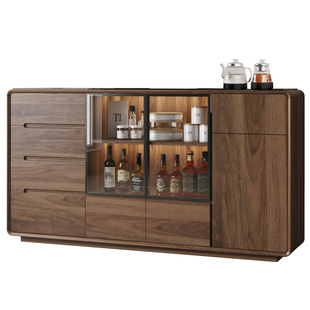 2025新款家用客厅实木餐边柜置物柜储物柜茶水柜茶吧机靠墙一体柜