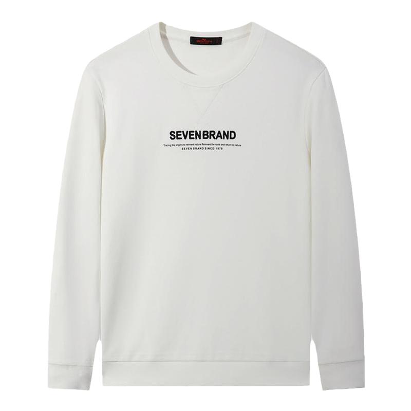 【抗静电】柒牌男士卫衣时尚字母印花潮流休闲长袖圆领上衣