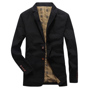 纯棉西装男春秋装新品西装领夹克棉商务休闲经典夹克男士外套西服