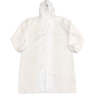 食品厂工作服参观服连帽白大褂长款水产工衣生产加工车间食品专用