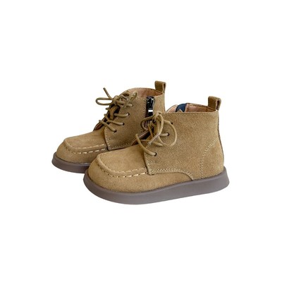 儿童秋冬韩版磨砂真皮马丁靴短靴