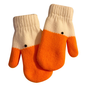 创意搞怪大鹅毛线连指手套女秋冬季保暖加绒加厚防寒可爱情侣学生