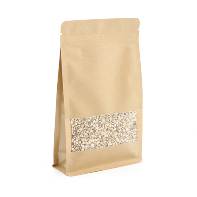 磨砂开窗自封袋内外覆膜牛皮纸袋干货封口袋八边封食品包装袋定制