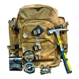 户外地质背包地质勘探工具地质锤罗盘仪放大镜 地质工具套装帆布