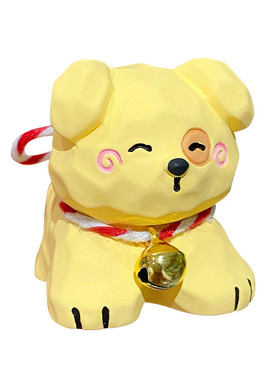 新款泰迪汪汪木雕风桌面公仔摆件