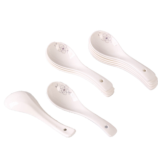 10只汤勺 陶瓷勺子家用小汤勺饭勺喝汤勺调味勺调羹汤匙勺子套装