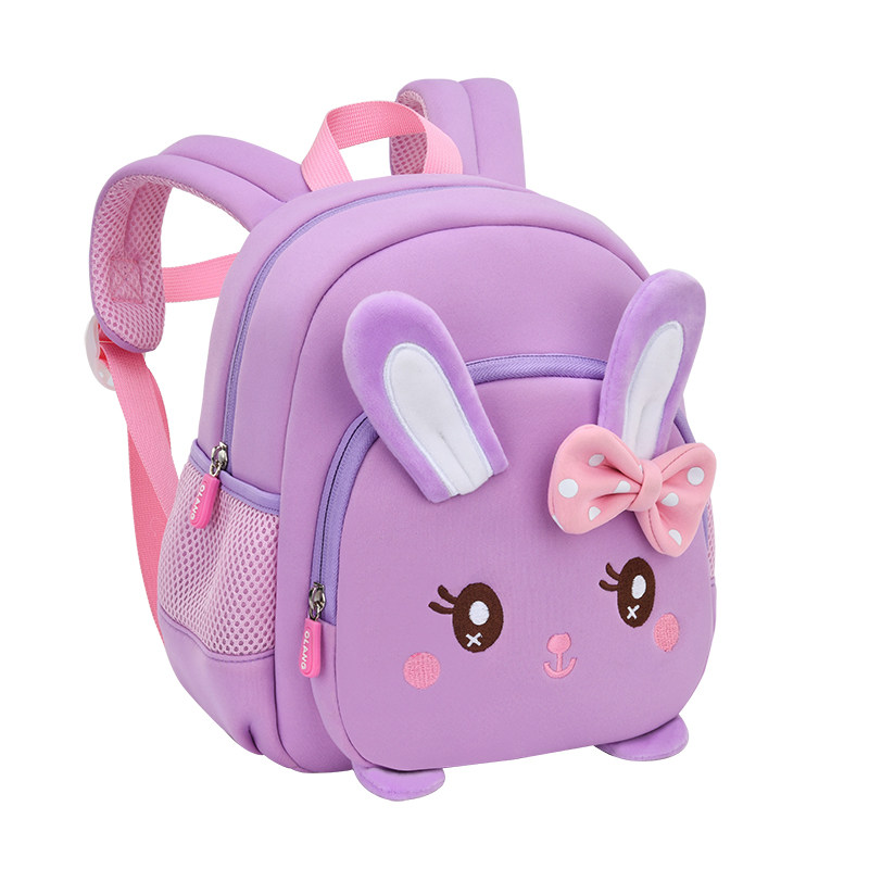 儿童幼儿园书包女孩小兔子卡通可爱粉色紫3-5岁小中班宝宝背包