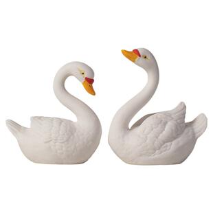 陶瓷白天鹅小摆件创意桌面装饰情侣浪漫礼物小鸭子微景观造景搭配