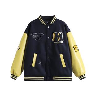【王弘毅同款】MANYSTON美式复古棒球服外套男生春秋款高级感夹克