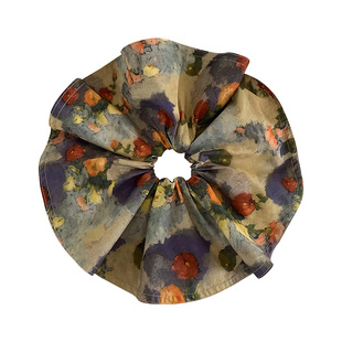 复古担当~繁花气质大圆片发圈女扎头发饰高级感洋气韩国时尚头绳