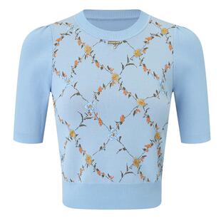 MAXRIENY甜美复古感藤蔓水钻套头毛衫女高级气质感女装修身显瘦