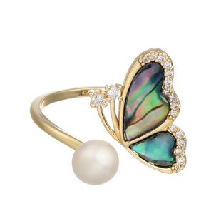 SPECIAL开口可调节淡水珍珠时尚食指戒指女蝴蝶指环2026年新礼物