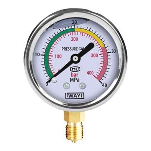 耐震压力表yn60液压油压气压测水压表1.6防抗震气泵打压不锈钢25