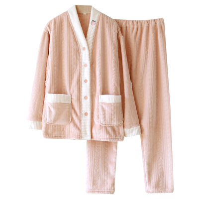 孕妇哺乳睡衣女月子服秋冬季产后法兰绒宽松珊瑚绒加厚加绒家居服