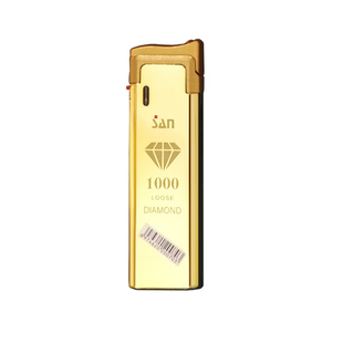 超薄新款土豪金条钻石直冲防风火机一次性塑料铁壳打火机定制LOGO