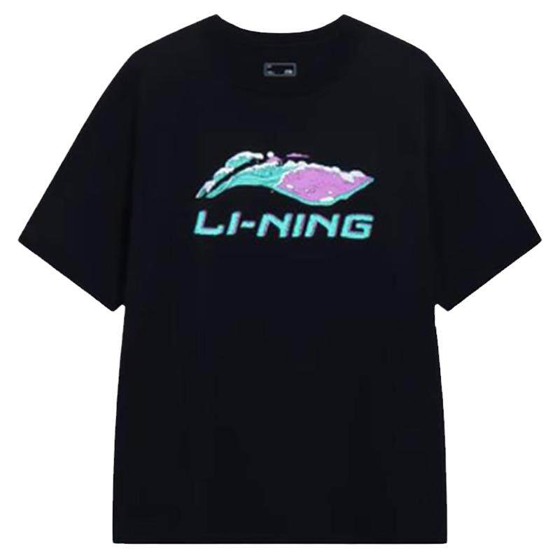 Lining/李宁正品2023年夏季男子logo印花透气舒适短袖T恤AHST031