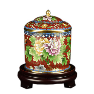 景泰蓝茶叶罐实地磨光北京特产传统手工艺掐丝珐琅贺寿送老人礼品