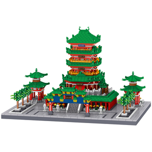 哲高积木拼装滕王阁新款2024微颗粒成人版高难度建筑模型生日礼物