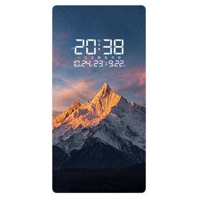 山峰云海万年历雪山装饰画挂钟