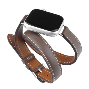 iserisewatch适用iwatch8表带高级皮质applewatch96代创意苹果手表7秋冬个性新款双圈41/45/38/44/40mm男女潮