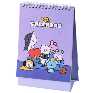 BT21防弹少年团2025年台历桌面日历可爱翻页月年历标记日程赠贴纸