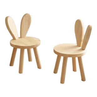 实木凳子家用换鞋凳儿童靠背小椅子木头板凳方凳茶几兔耳朵小矮凳