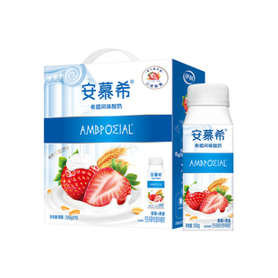 伊利安慕希官方旗舰店草莓燕麦酸奶整箱酸牛奶200g*10