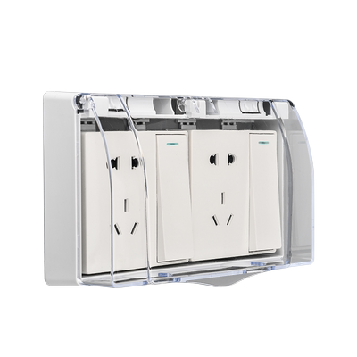 明装86双联通用插头粘贴螺丝安装