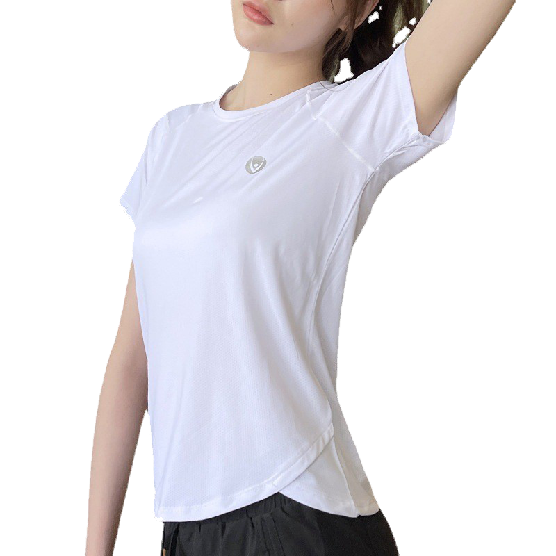 跑步T恤女冰丝吸湿瑜伽健身服运动短袖上衣大码胖mm2025夏季新款