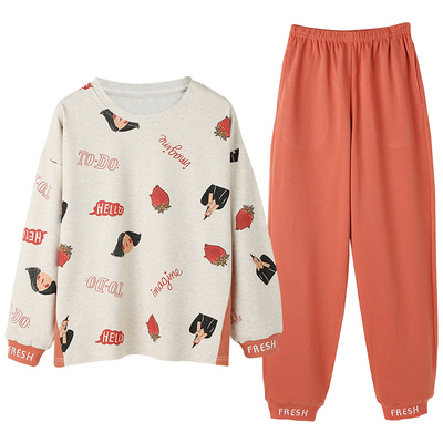 春秋款少女学生可爱卡通运动睡衣