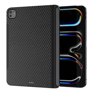 适用2024新款iPad Pro11寸妙控键盘13寸M4款伴侣防弯单后壳套air6M2磁吸支架专用保护壳防摔套轻薄碳纤维纹路