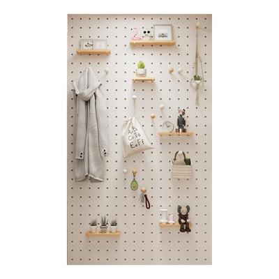 实木洞洞板入户玄关置物架