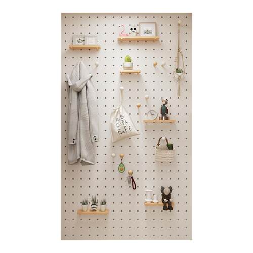 实木洞洞板置物架配件免打孔挂板入户玄关书桌造型墙定制装饰一体