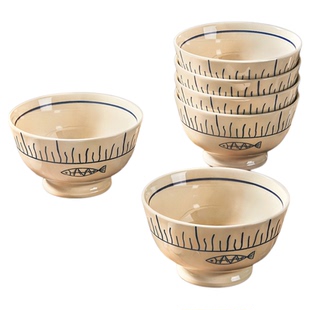 釉下彩米饭碗家用2026新款陶瓷碗个人专用吃饭碗具高颜值小碗复古