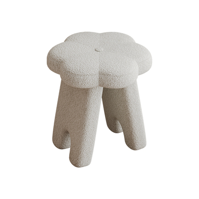 奶油风卧室羊羔绒化妆凳